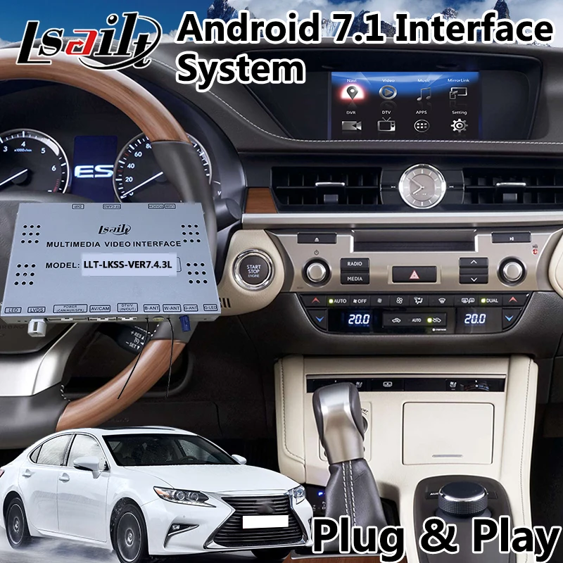 Lsailt Android 7,1 видео интерфейс для Lexus ES ручка управления-, gps навигация для ES200 ES250