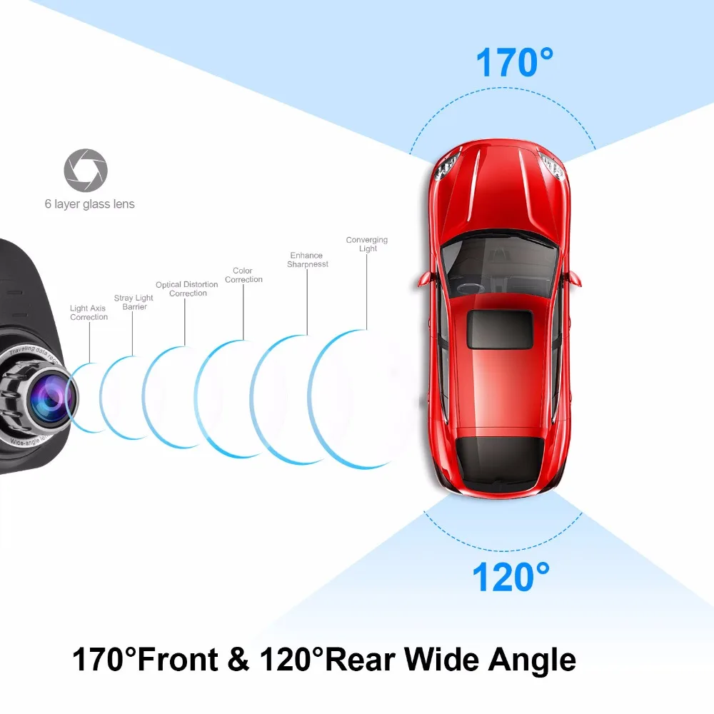 Зеркало заднего вида 1296 P HD Автомобильный dvr 5 0 &quot170 ночное видение автомобильный