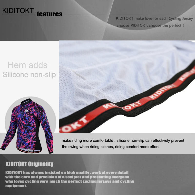 

KIDITOKT 2020 Long Sleeve Cycling Jersey Man Autumn Breathable Cycling Clothing Quick-Dry Mountain Bike Clothes Cycling Wear