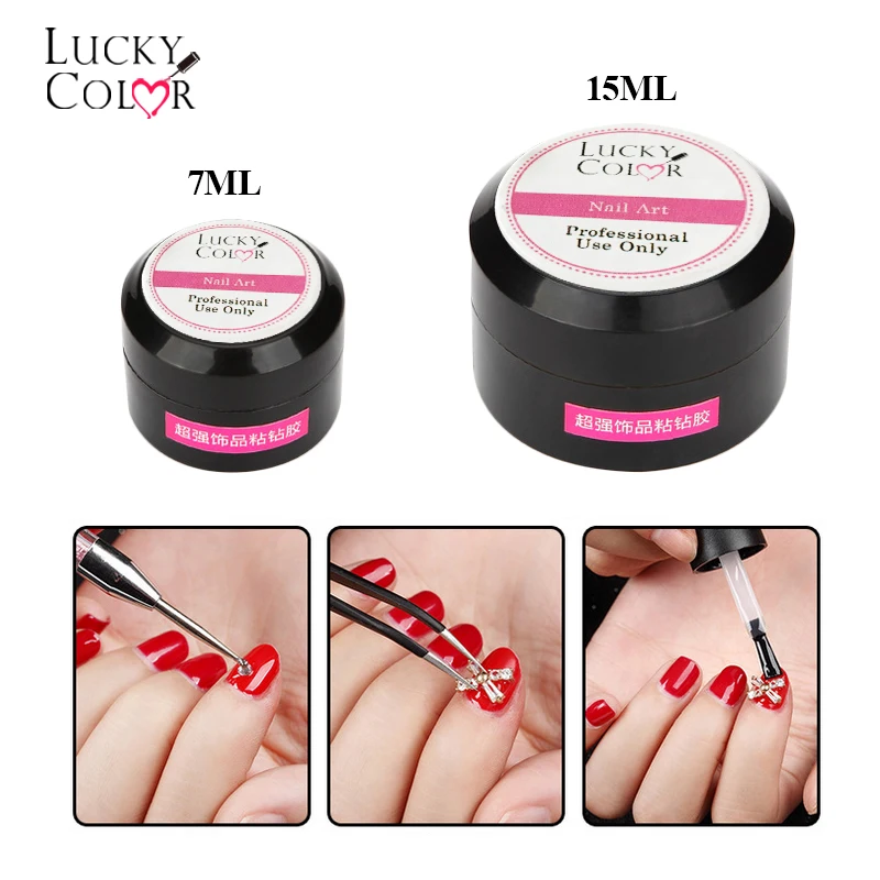 Lucky color Профессиональный УФ-лак 7 мл/15 мл быстросохнущий клей Кристальные клеи для
