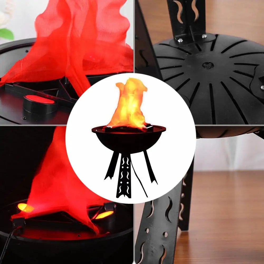 

1PC 220V EU Plug 3D DIY Halloween Flame Lamp Electronic Simulation LED Decoration Brazier Lamp Fairy Lights For Stage Party J3