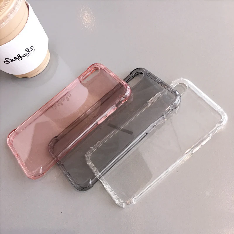 Модный противоударный чехол для iPhone X XR XS Max прозрачный мягкий TPU 6 6s 7 8 plus защитный |