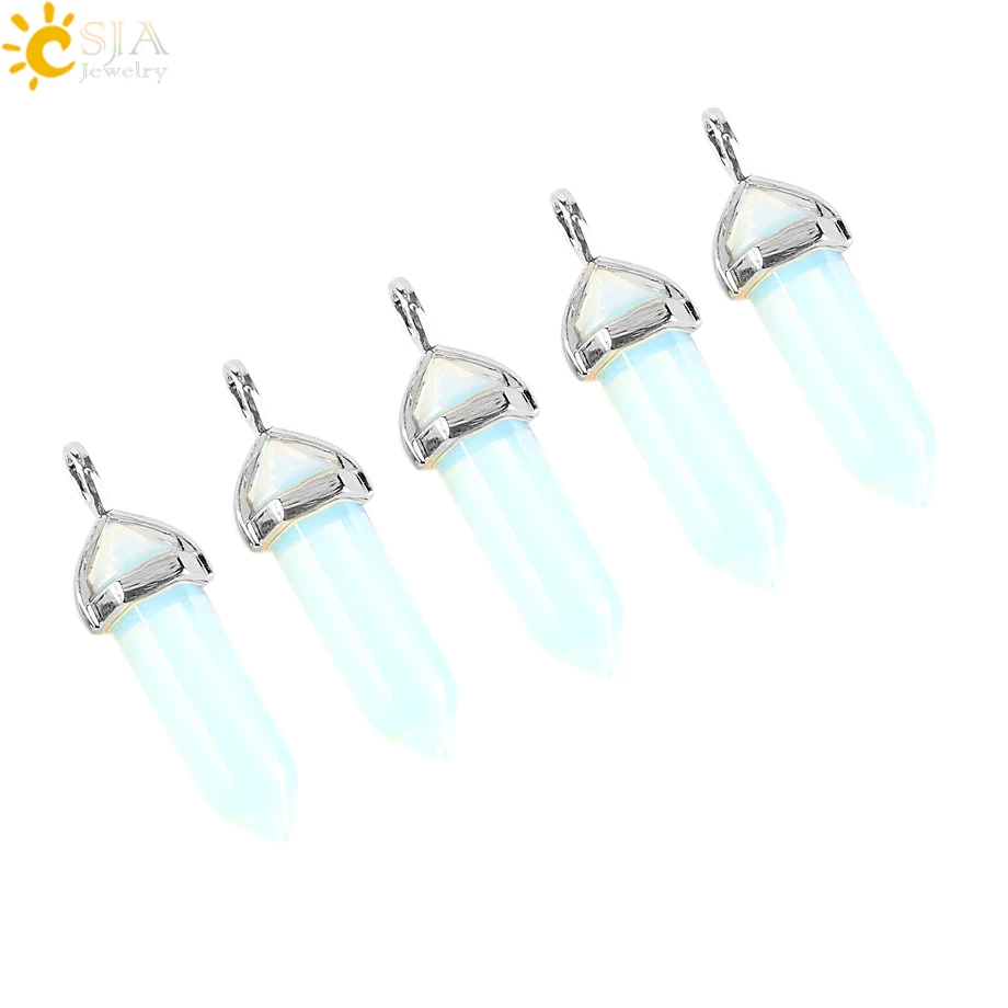 CSJA искусственный опал полудрагоценный камень подвеска в форме пули массивное