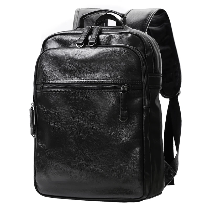 

2019 new arrival Brand Vintage PU Leather Backpack School College Bookbag Waterproof Laptop Business Backpack Mochila Rucksack