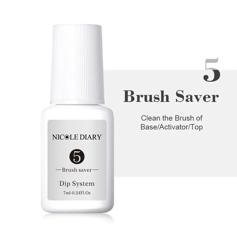 Brush Saver NICOLE Дневник 10 г погружающийся порошок для ногтей Система естественная сухая красочная голографическая Мерцающая блестящая пудра дизайн маникюра - Цвет: Brush Saver