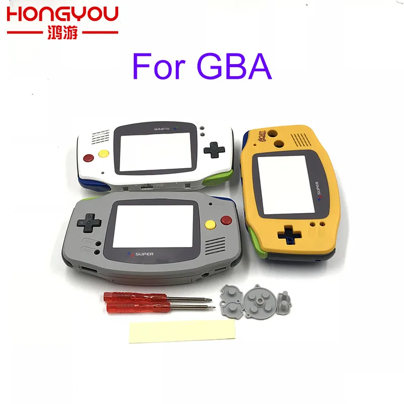 Запасной серый корпус чехол с черными кнопками для Nintendo Gameboy Advance GBA контроллера
