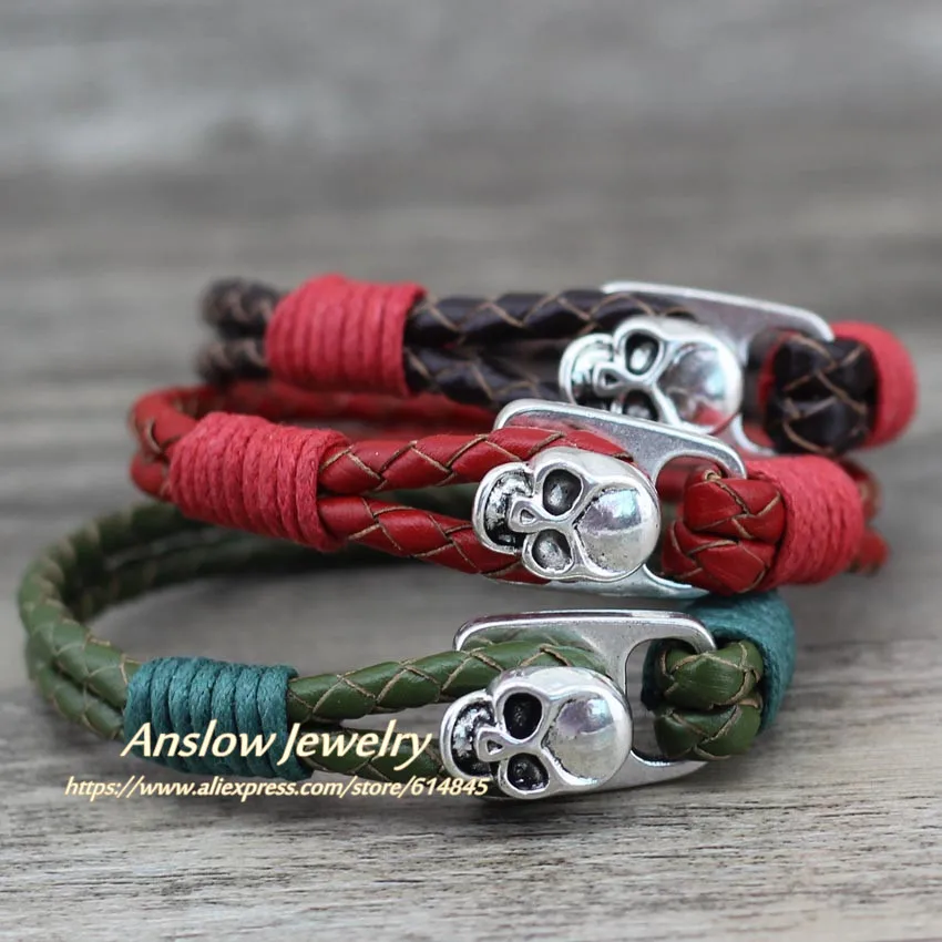 Anslow классический панк рок череп голова скелета унисекс Мужчины Женщины