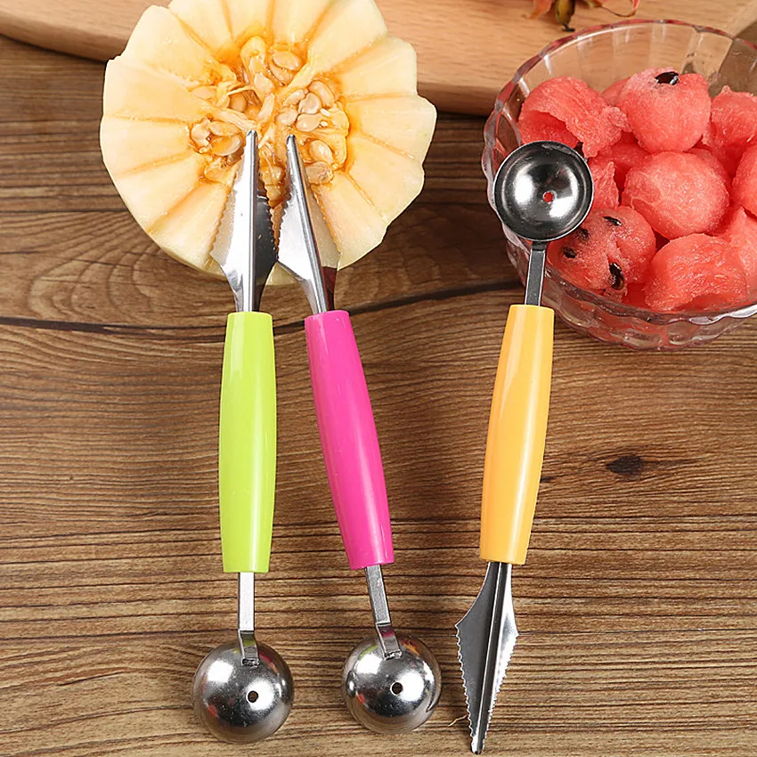 Watermelon Ice Cream Dig Ball Scoop Spoon Watermelon Melon Fruit Carving Knife Cutter Gadgets Diy Assorted Cold Dishes Tool