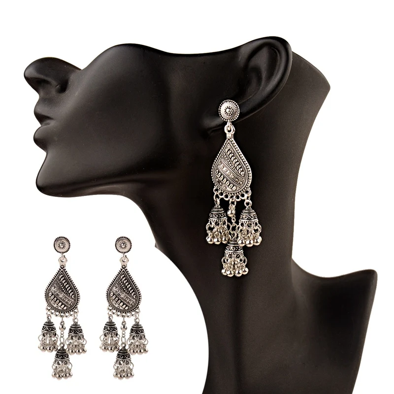 OIQUEI 2020 богемные индийские ювелирные изделия Jhumka маленькие колокольчики длинные