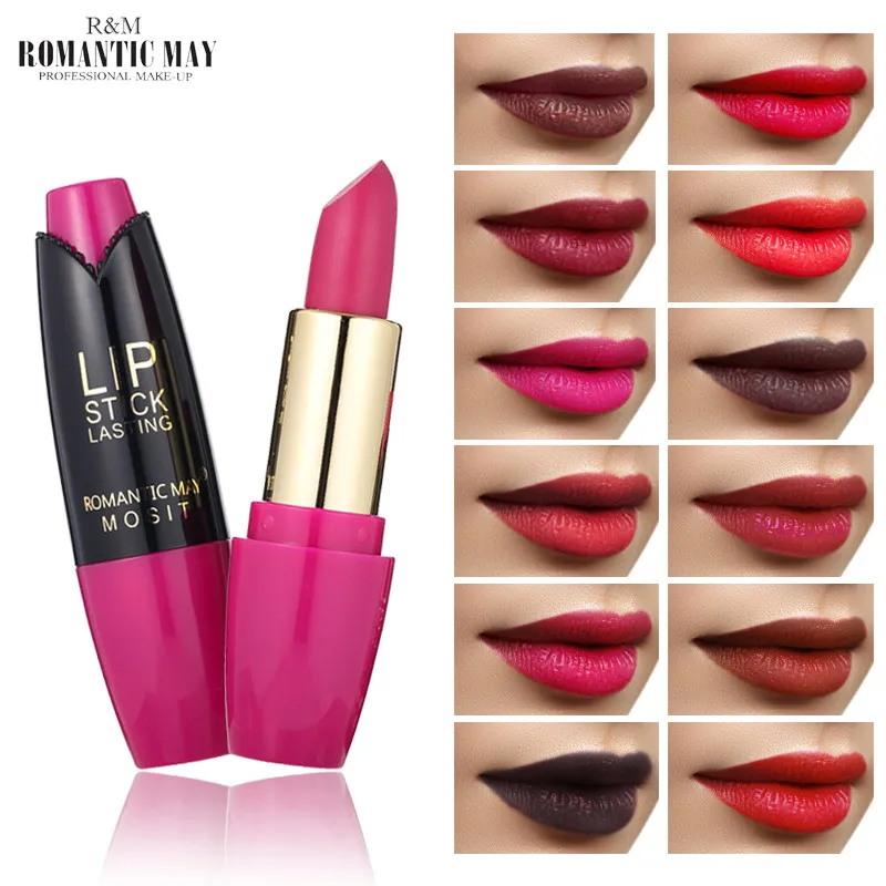 Matte Lipstick Wateproof Romantic May Lipstick Waterproof Long Lasting Matte Lip Cosmetic Beauty Make Lipstick Luxury Makeup