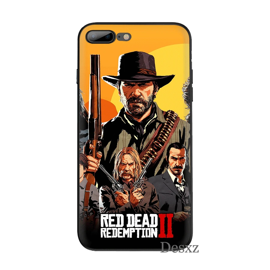 Desxz сотовый силиконовый чехол для телефона TPU для iPhone 7 8 6 6s Plus X XS Max XR 5 5S SE чехол крутая игра Красный изображения из фильма «Red Dead Redemption» 2 оболочки
