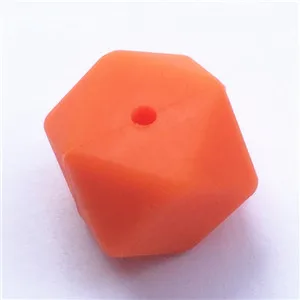 orange 5 шт./партия BPA бесплатно 17 мм Силиконовое шестигранное детское кольцо для соски Прорезыватель бисерные браслеты жевательные украшения-грызунки ожерелье - Цвет: orange