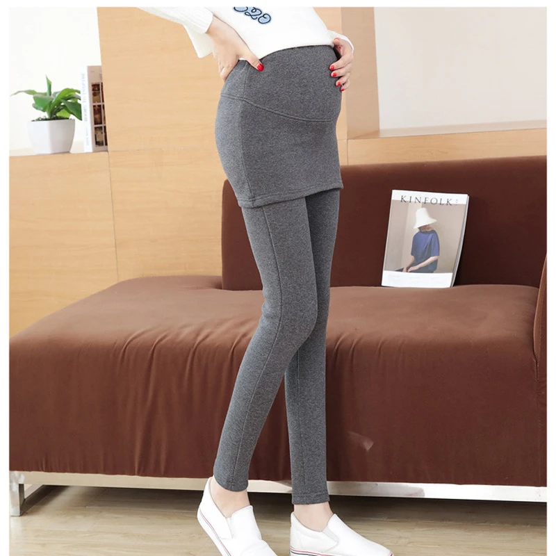 Новые модные зимние Леггинсы для беременных штаны Одежда женщин теплые