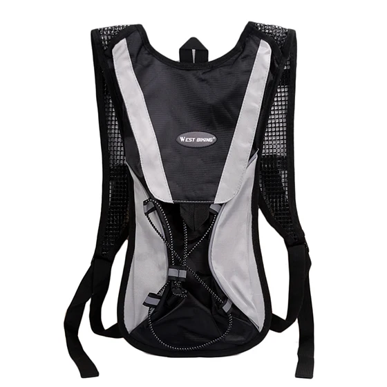 Black WEST BIKING 2.5 L Portable Water Bag Cycling Backpack Wide Mouth Hydration Water Bladder Bag Bike Sports Cycling Bicycle Bag - Цвет: Black