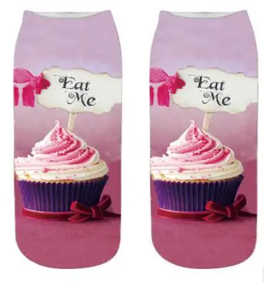 Конфета попкорн 3D печатные носки модная новинка персонализированные женские весна лето комфорт пот абсорбент красочные хлопковые носки - Цвет: 6