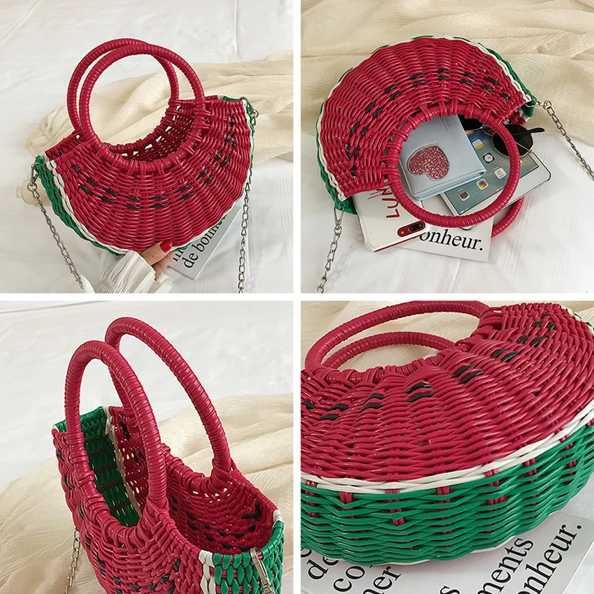 Fashion women Beach Handbags Large Summer Messenger Bag Handmade Woven Pvc Shoulder Chain Crossbody Bags for Women 2019 Sac | Багаж и