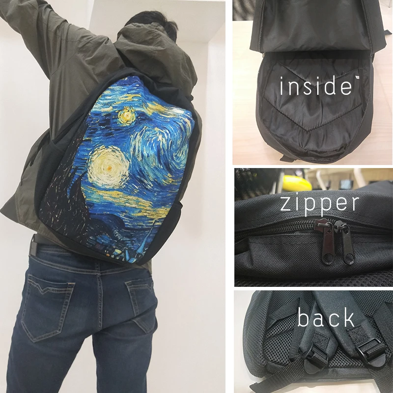 Женские и мужские школьные сумки Ван Гога известный ранец с рисунком Прямая