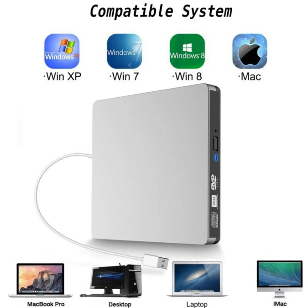 Ультратонкий DVD привод SOONHUA USB 3 0 внешний интерфейс проигрыватель CD для компьютера