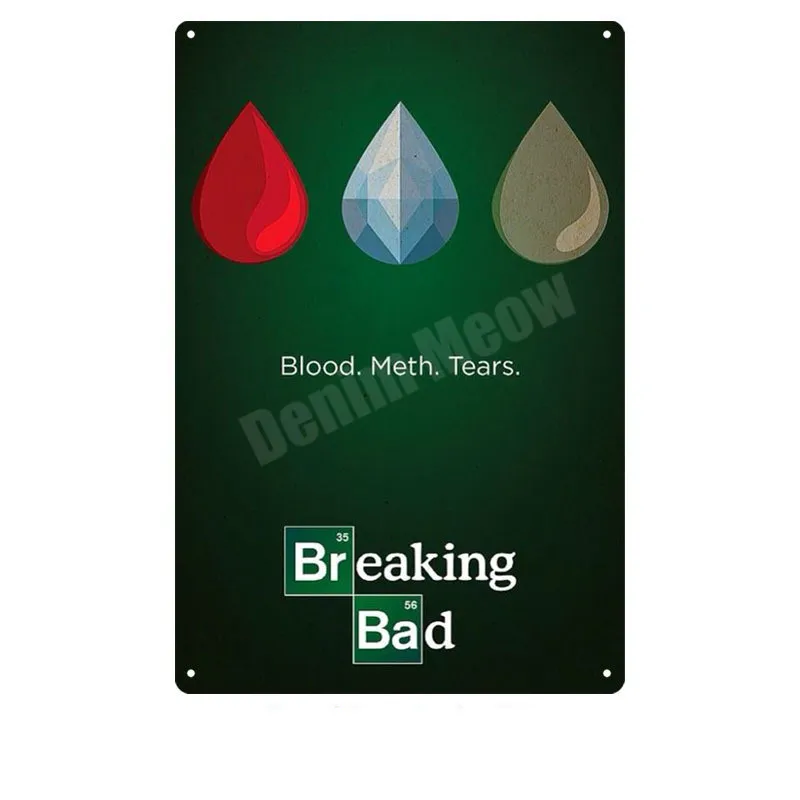 J Винтажная металлическая Жестяная Табличка с надписью «Breaking Bad» для паба, бара, казино, клуба, декоративная тарелка, рисунок Гейзенберга, настенные художественные наклейки для фильмов, N279 - Цвет: J