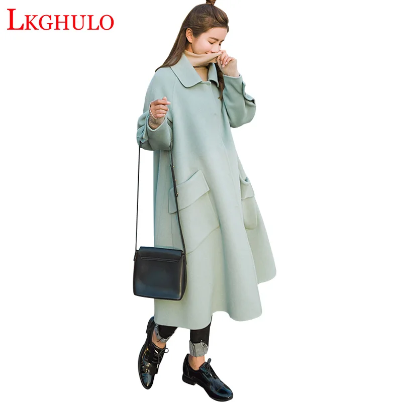 LKGHULO/Женская однотонная шерстяная куртка 5 цветов на весну и осень Женское зимнее