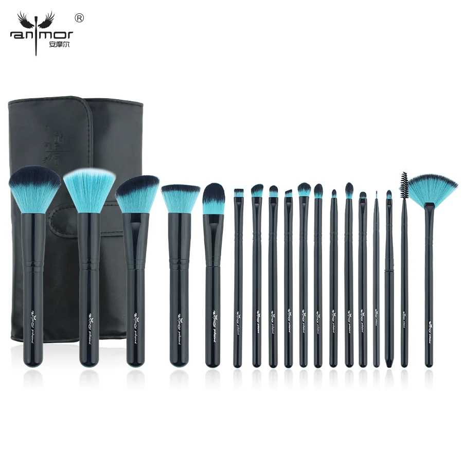 Anmor новые синтетические кисти для макияжа Профессиональный набор кистей с черной
