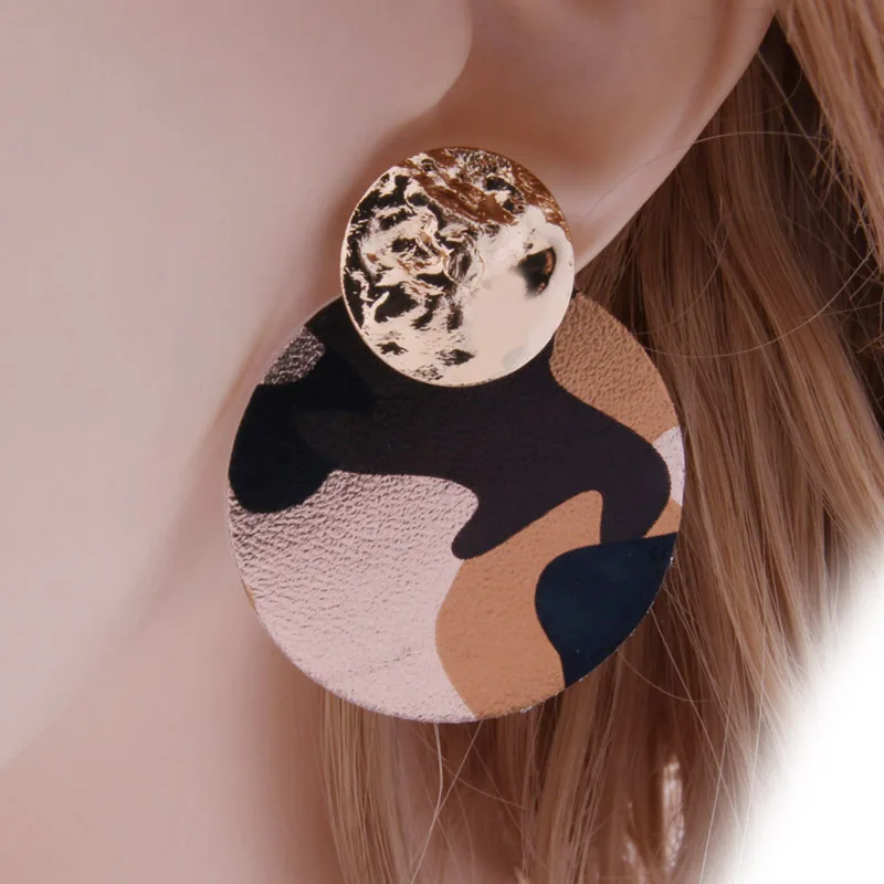 NeeFu WoFu кожаные серьги в виде капли воды большие из сплава меди длинные женские Brinco