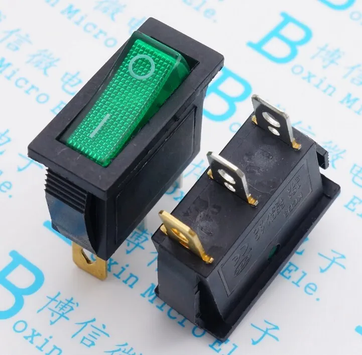 10 шт./клавишный выключатель Φ KCD2 3 Pin 2 пилки ленточная лампа 16A/250V | Строительство и