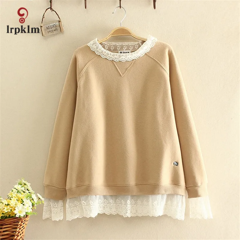 Весна 2020 с длинным рукавом Свободные Поддельные два предмета кружева лоскутное