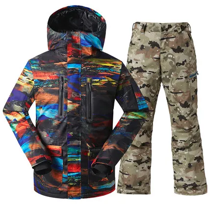 GSOU SNOW Skiing Suit Men's Winter Windproof Warm Thick Snow Outdoor Waterproof Breathable Ski Jacket Pants For Men | Спорт и