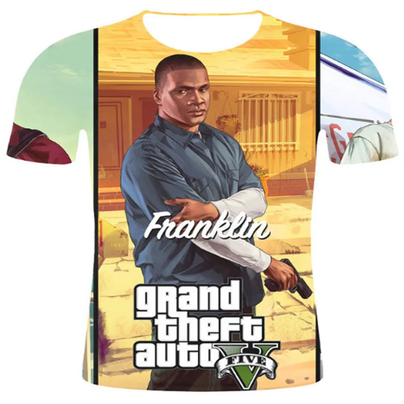 2019 фильм GTA5 Grand Theft Авто 3D цифровой печати мужские летние с коротким рукавом