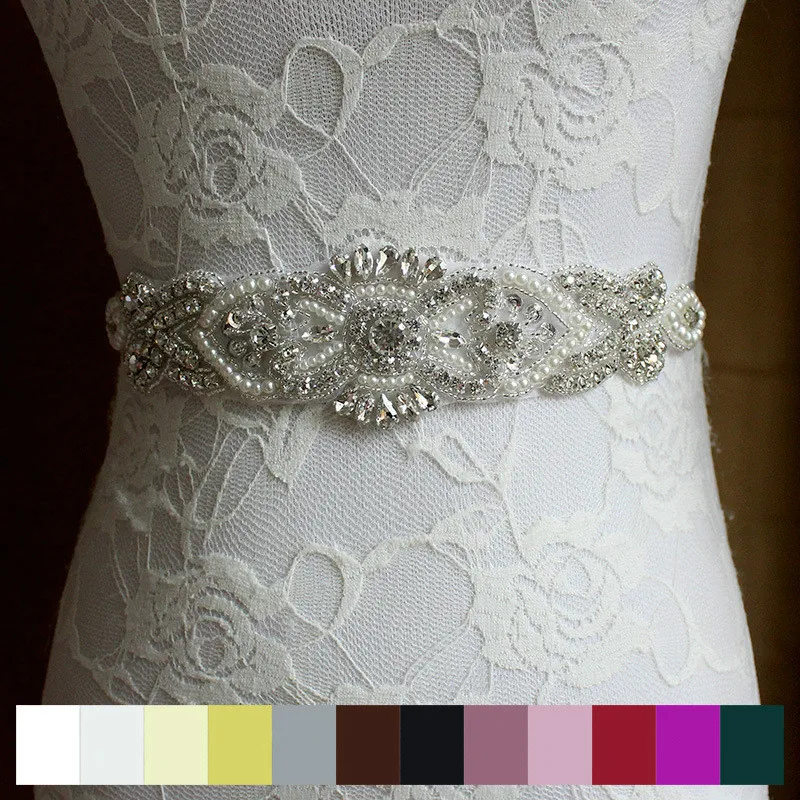 Rhinestone Wedding Ribbon Belt Accessories Bride Bridesmaid Pearl Bridal Sashes Belts For Dress Gown Decor In Stock | Свадьбы и