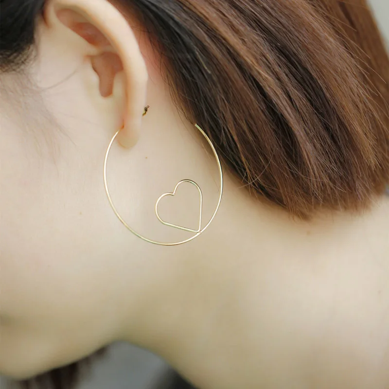 cool New Fashion jewelry classic hollow heart stud earrings best gift for girl wholesale E376 | Украшения и аксессуары