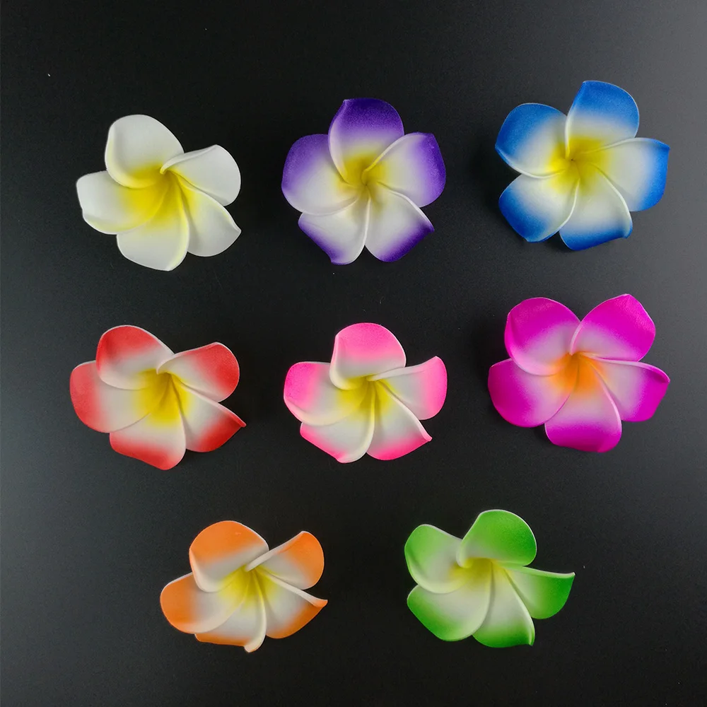 

100pcs 6CM Plumeria Hawaiian Foam Frangipani Flower For Wedding Party Bouquet Decoration For Summer Beach Headwear