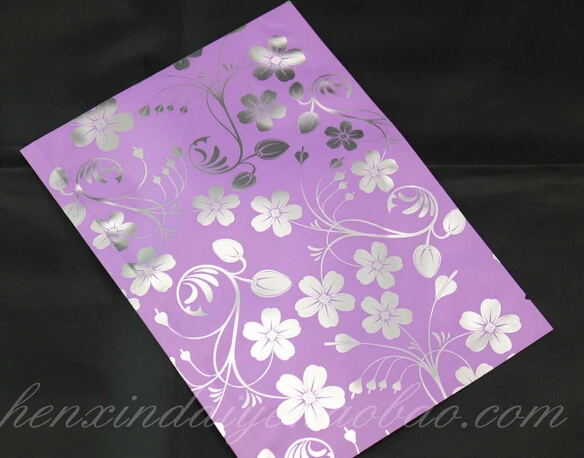 

11*15cm purple printing aluminized flat pockets Color aluminum foil bag pink bag packs cosmetic bag 100PCS/LOT