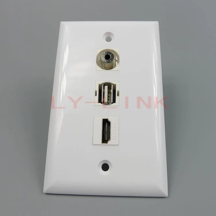 Настенная плата 120 типа hdmi usb аудио гнездо 3 5 мм с 114X70 мм|wall plate hdmi|wall platehdmi wall |