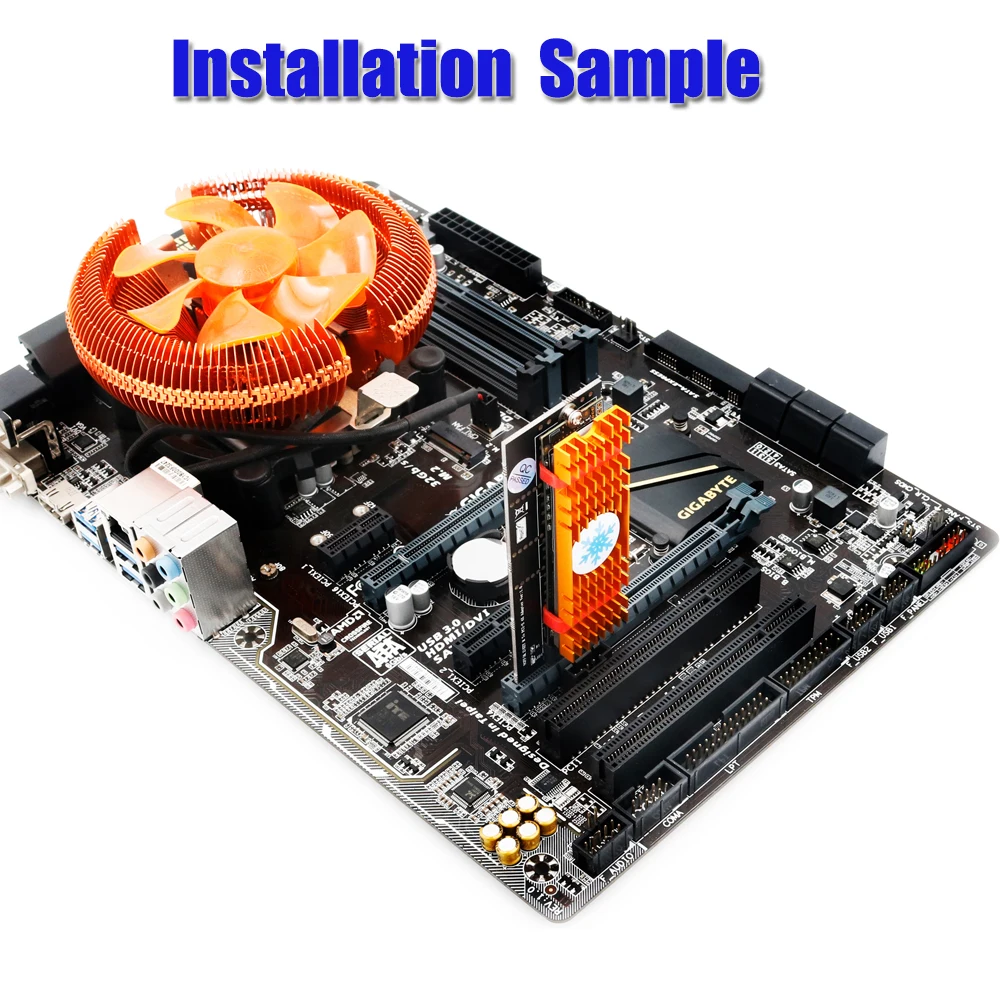 M.2 SSD к PCI E 1X с радиатором (вертикальная установка) ЦП rgb тепловой прокладкой для