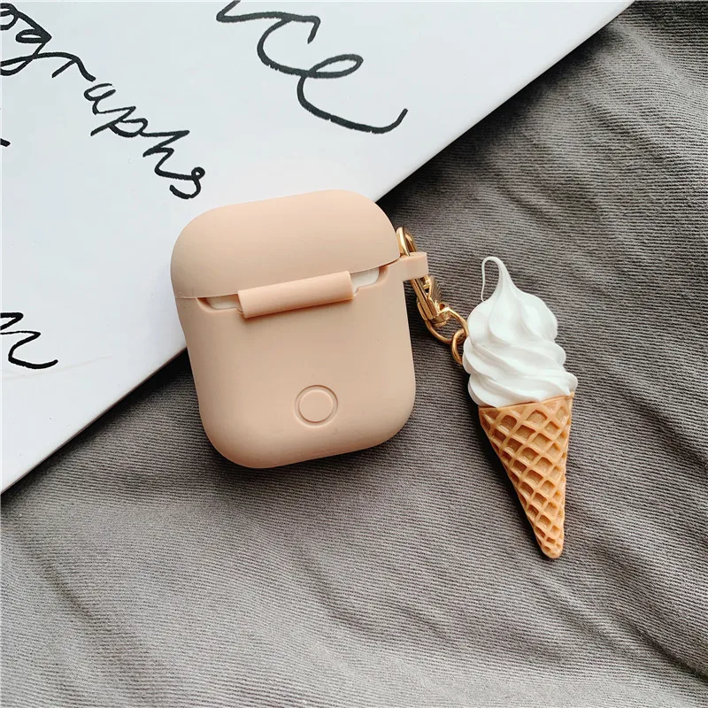 Мягкий чехол с изображением милого авокадо мороженого кулон для наушников AirPods