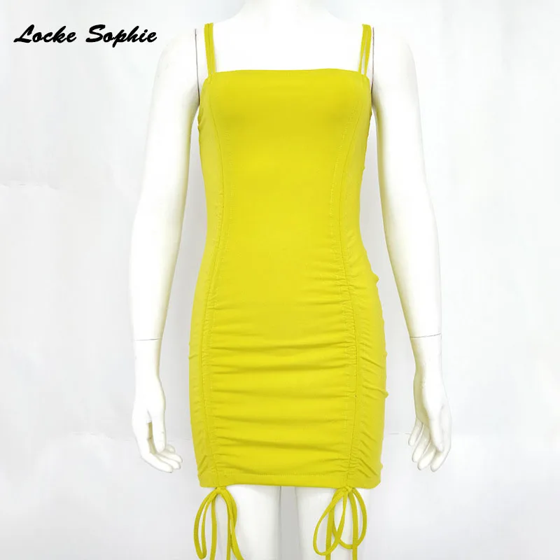 1pcs High waist Ladies Sexy Camisole dresses 2020 Spring Fashion cotton blend Splicing Bandage Dress women's Skinny | Женская одежда