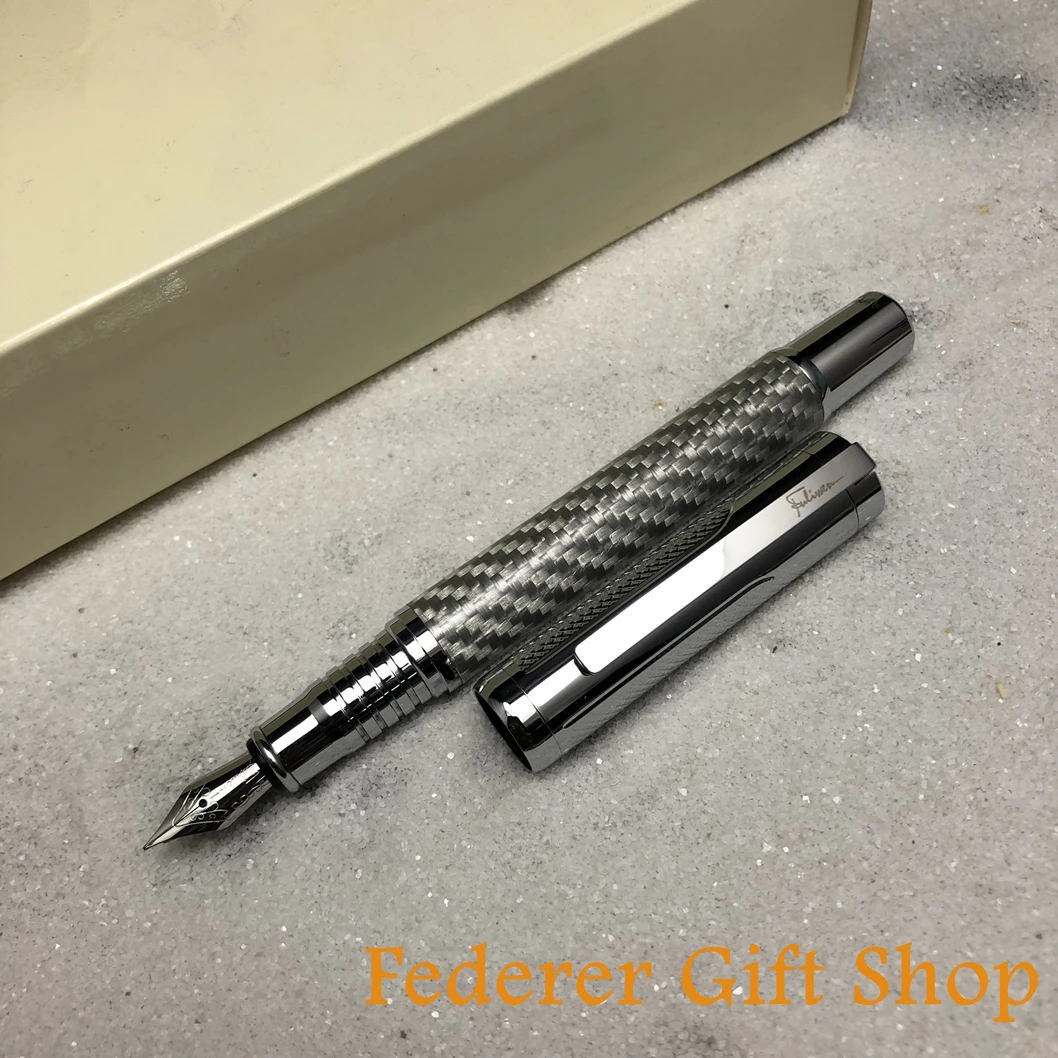Fuliwen авторучка из серебристого углеродного волокна M Nib Level Heavy Pen|Перьевые ручки| |