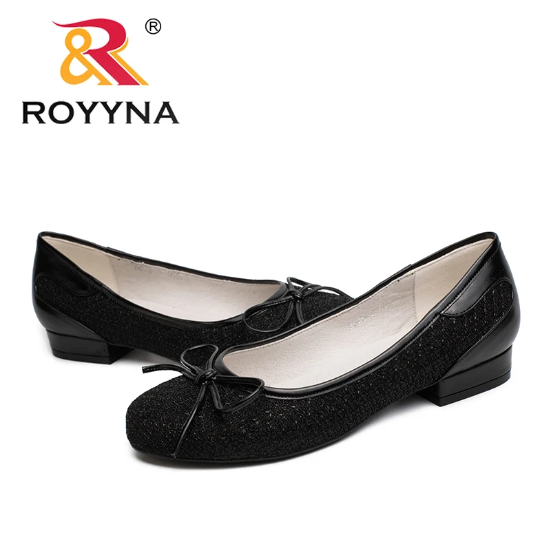 ROYYNA/Новые модные женские туфли-лодочки женские модельные туфли с бантом женские офисные туфли без застежки женские свадебные туфли с круглым носком
