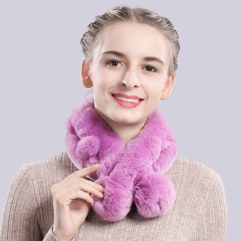 2021 Высокое качество Горячая Распродажа натуральный шарф из меха кролика Рекс - Фото №1