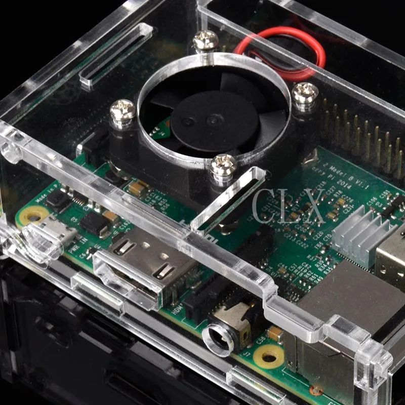 Raspberry PI 3B+ прозрачный акриловый Футляр Чехол Корпус коробка с вентилятором для Raspberry PI Модель B и Модель B