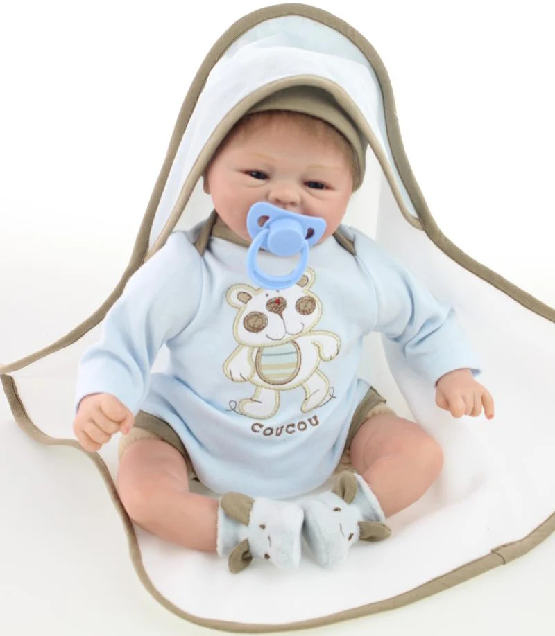 

Baby gifts 18Inches 45CM Lifelike Real Soft Silicone Baby Reborn Doll Girls Boys Lovely Gifts 1/4 Newborn Babies Doll