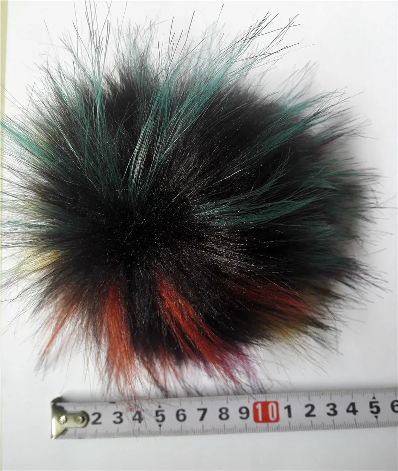 50pcs a lot Detachable Rainbow Faux Fur pompoms  15cm Hairy Ball For Knitted Beanies Skullies Caps Hats shoes Accessories
