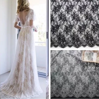 

High Quality Europe America Big Brand Full lace Eyelash Lace Wide 150CM Handmade Diy Dress Accessories