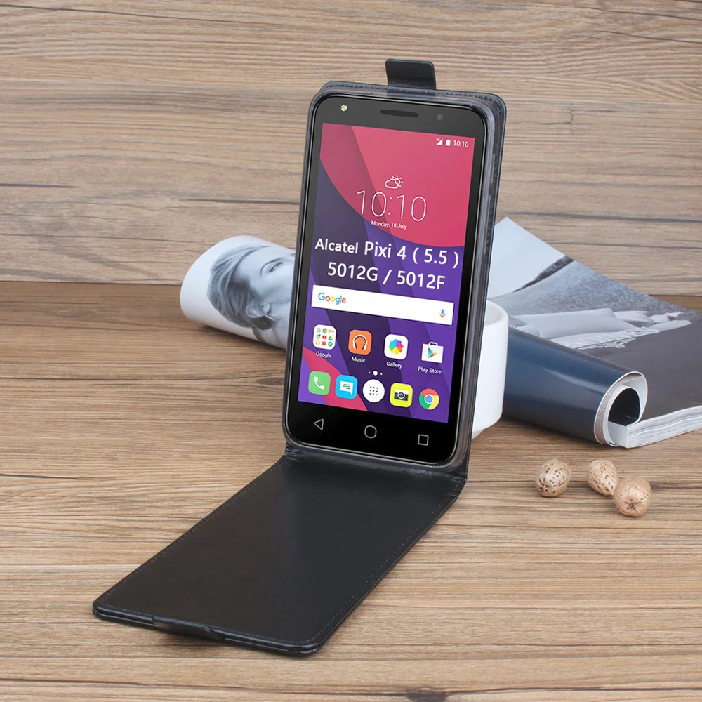 Кожаный чехол бумажник для телефона Alcatel Pixi 4 5 5012G 5012F книжка 3 45X мобильного