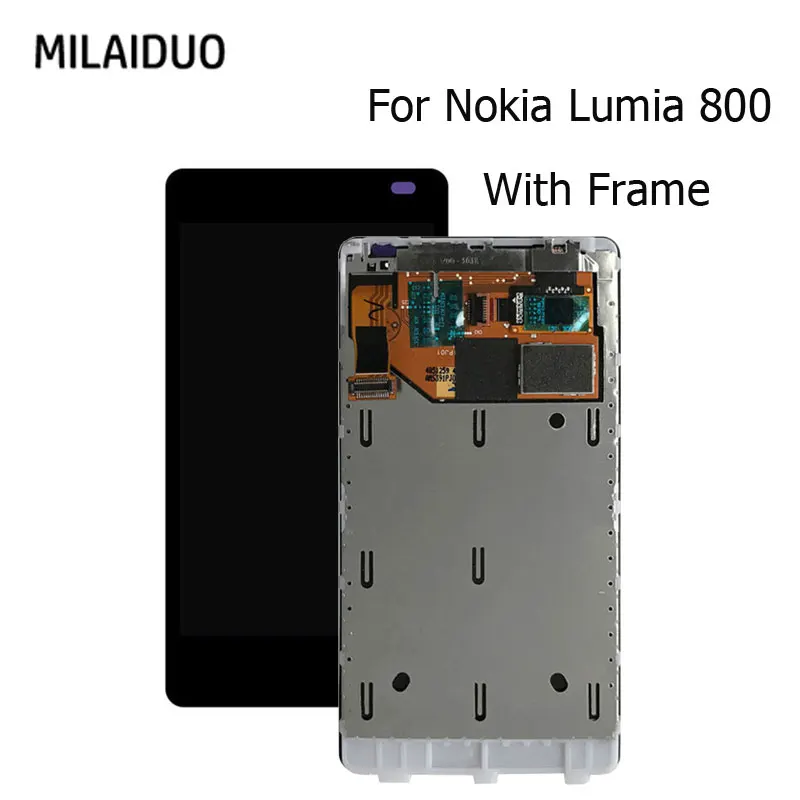 ЖК дисплей для Nokia Lumia 800 сенсорный экран планшета Полное собрание с рамки