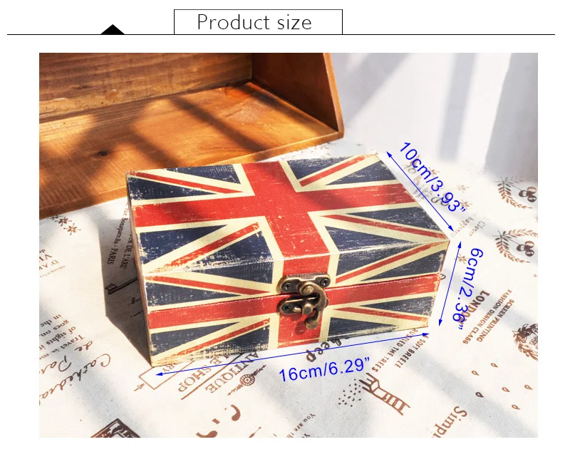 Многофункциональная деревянная коробка для хранения в стиле ретро домашнего