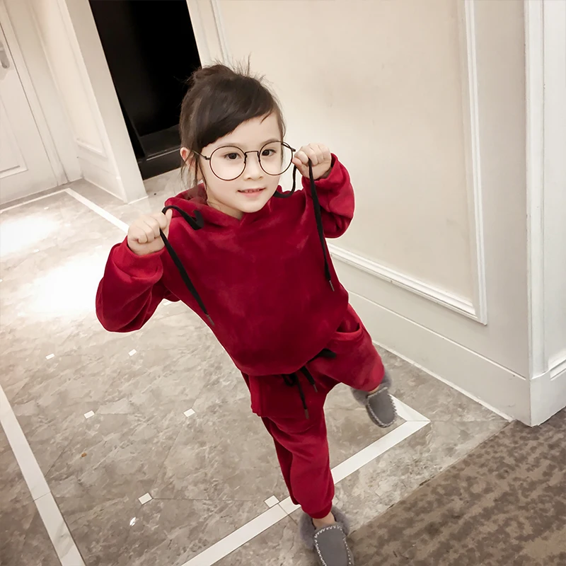 AfeiTony/детская одежда Весенняя теплая толстовка для мальчиков и девочек комплект