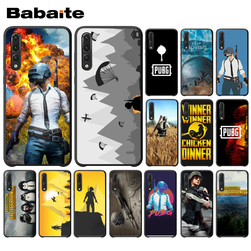 PUBG мягкий силиконовый черный чехол для телефона huawei mate 10 lite p20lite p9lite nova 3i honor 8x mate20